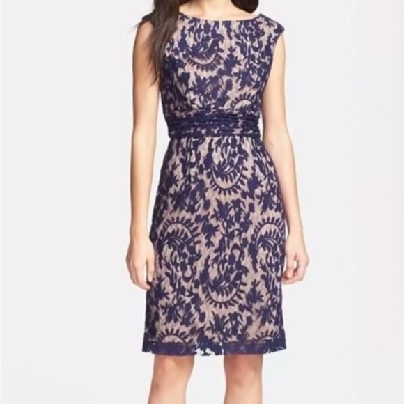 Simply Liliana NWT Size 6 Navy Blue Lace Fairy Above Knee Formal Evening Dress - Picture 3 of 3